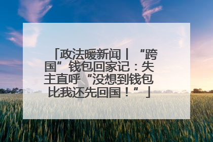 政法暖新闻丨“跨国”钱包回家记：失主直呼“没想到钱包比我还先回国！”
