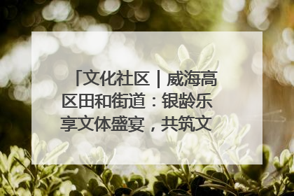文化社区｜威海高区田和街道：银龄乐享文体盛宴，共筑文化社区幸福共同体