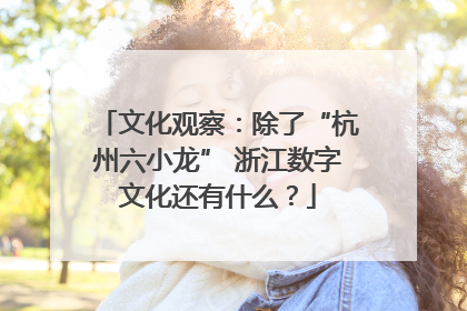 文化观察：除了“杭州六小龙” 浙江数字文化还有什么？
