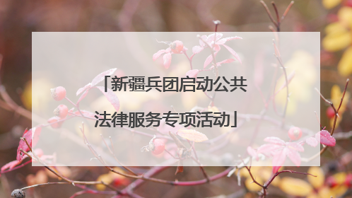 新疆兵团启动公共法律服务专项活动