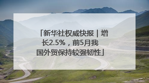 新华社权威快报｜增长2.5%，前5月我国外贸保持较强韧性