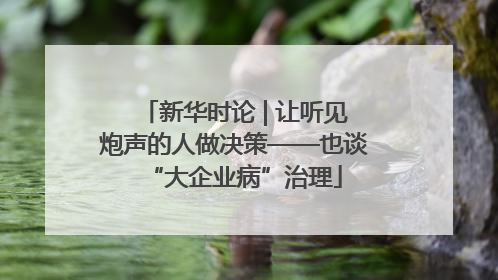 新华时论 | 让听见炮声的人做决策——也谈“大企业病”治理