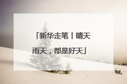 新华走笔丨晴天雨天，都是好天