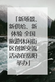新场景、新供给、新体验 全国旅游休闲街区创新交流活动在岳阳举办