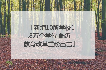 新增10所学校1.8万个学位 临沂教育改革重磅出击