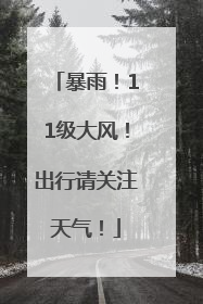 暴雨！11级大风！出行请关注天气！