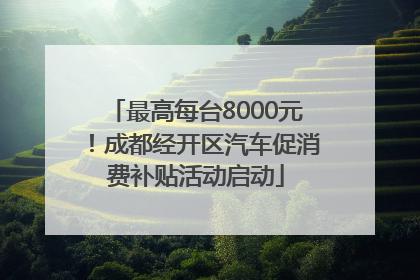 最高每台8000元！成都经开区汽车促消费补贴活动启动