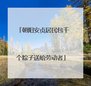 朝阳安贞居民包千个粽子送给劳动者