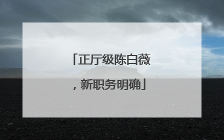 正厅级陈白薇，新职务明确