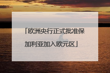 欧洲央行正式批准保加利亚加入欧元区