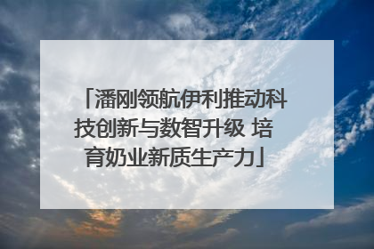 潘刚领航伊利推动科技创新与数智升级 培育奶业新质生产力