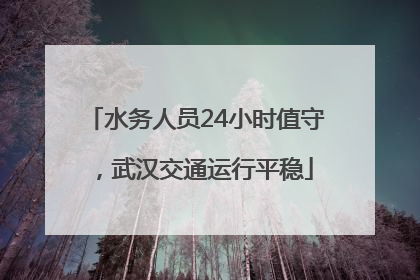 水务人员24小时值守，武汉交通运行平稳