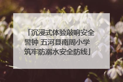 沉浸式体验敲响安全警钟 五河县南周小学筑牢防溺水安全防线