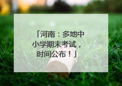 河南：多地中小学期末考试，时间公布！