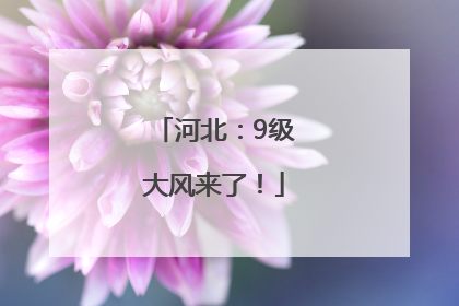 河北：9级大风来了！