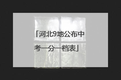 河北9地公布中考一分一档表
