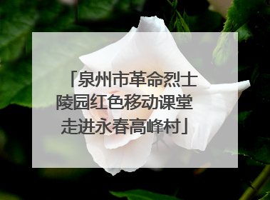 泉州市革命烈士陵园红色移动课堂走进永春高峰村