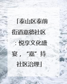 泰山区泰前街道嘉德社区：悦享文化盛宴，“嘉”持社区治理
