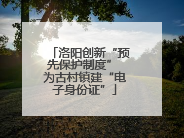 洛阳创新“预先保护制度” 为古村镇建“电子身份证”