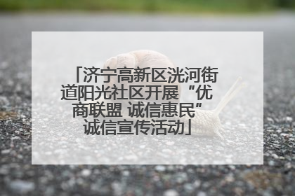 济宁高新区洸河街道阳光社区开展“优商联盟 诚信惠民”诚信宣传活动