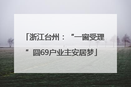 浙江台州：“一窗受理”圆69户业主安居梦