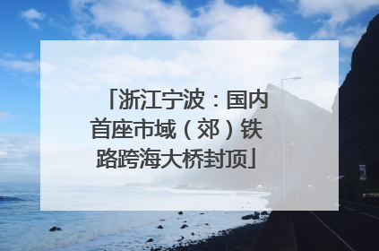 浙江宁波：国内首座市域（郊）铁路跨海大桥封顶