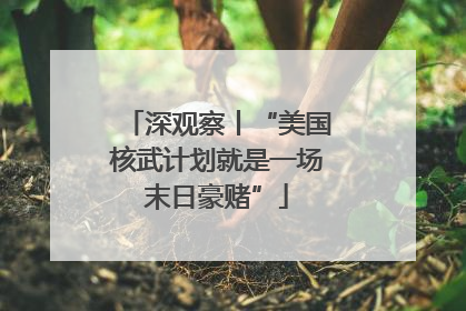 深观察丨“美国核武计划就是一场末日豪赌”