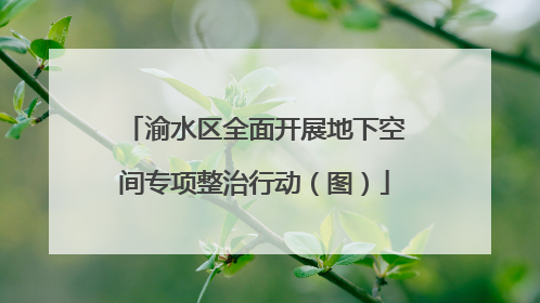 渝水区全面开展地下空间专项整治行动（图）