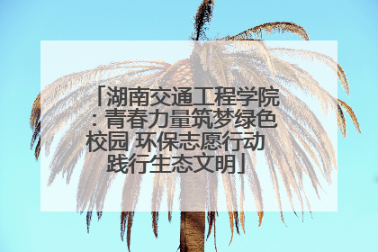湖南交通工程学院：青春力量筑梦绿色校园 环保志愿行动践行生态文明