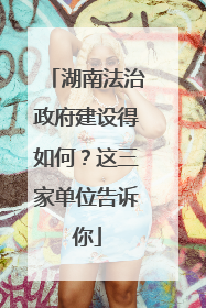 湖南法治政府建设得如何？这三家单位告诉你