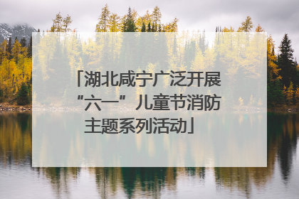 湖北咸宁广泛开展“六一”儿童节消防主题系列活动