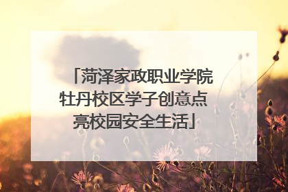 菏泽家政职业学院牡丹校区学子创意点亮校园安全生活