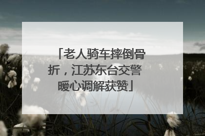 老人骑车摔倒骨折，江苏东台交警暖心调解获赞