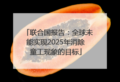 联合国报告：全球未能实现2025年消除童工现象的目标