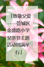 致敬父爱——管城区金盛路小学父亲节主题活动圆满举行