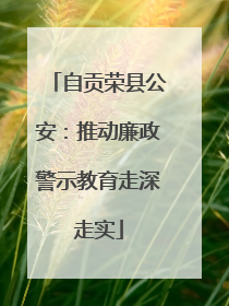 自贡荣县公安：推动廉政警示教育走深走实