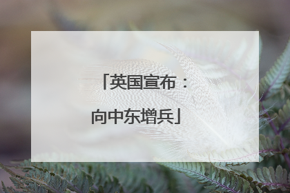 英国宣布：向中东增兵