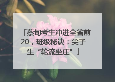 蔡甸考生冲进全省前20，班级秘诀：尖子生“轮流坐庄”
