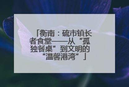 衡南：硫市镇长者食堂——从“孤独餐桌”到文明的“温馨港湾”