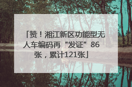 赞！湘江新区功能型无人车编码再“发证”86张，累计121张