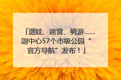 遛娃、露营、骑游……副中心57个市级公园“官方导航”发布！
