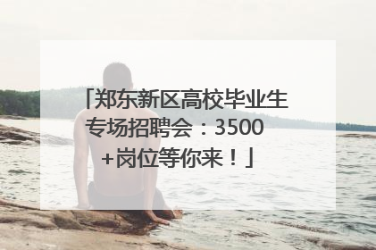 郑东新区高校毕业生专场招聘会：3500+岗位等你来！