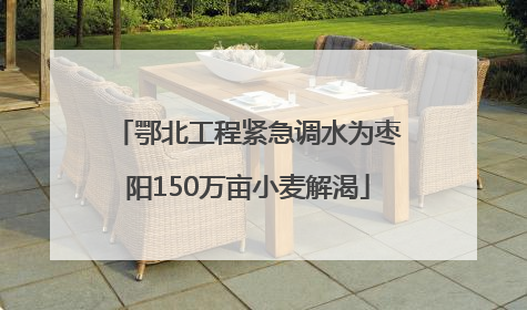 鄂北工程紧急调水为枣阳150万亩小麦解渴