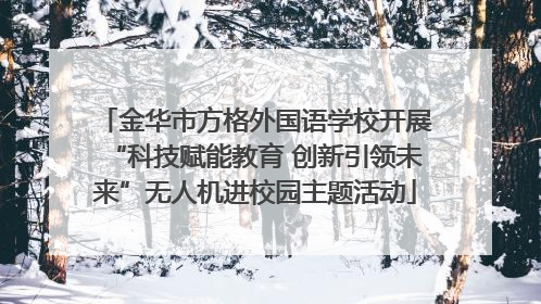 金华市方格外国语学校开展“科技赋能教育 创新引领未来”无人机进校园主题活动