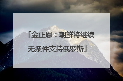 金正恩：朝鲜将继续无条件支持俄罗斯