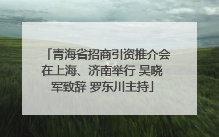 青海省招商引资推介会在上海、济南举行 吴晓军致辞 罗东川主持
