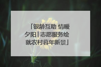 银龄互助 情暖夕阳│志愿服务绘就农村暮年新景