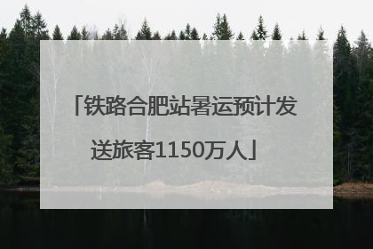 铁路合肥站暑运预计发送旅客1150万人
