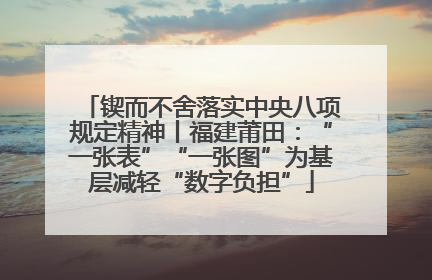 锲而不舍落实中央八项规定精神丨福建莆田：“一张表”“一张图”为基层减轻“数字负担”