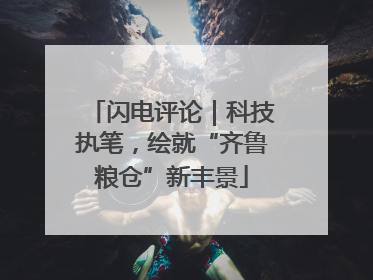 闪电评论｜科技执笔，绘就“齐鲁粮仓”新丰景